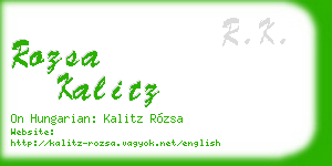 rozsa kalitz business card
